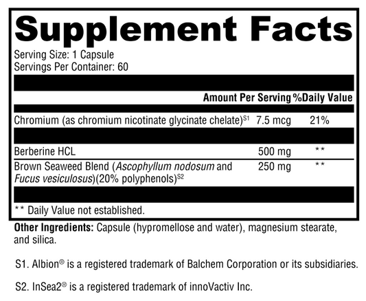 Berberine with InSea2 60 Capsules