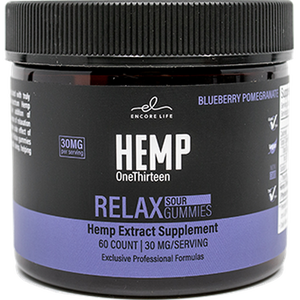 HEMP OneThirteen Relax Sour Gummies Blueberry Pomegranate 60 Gummies
