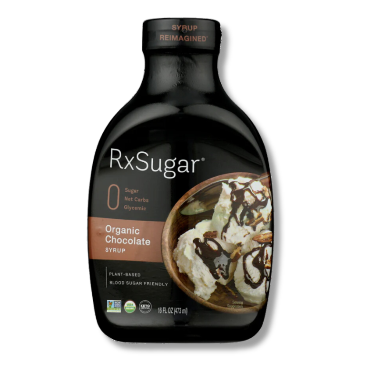 RxSugar Organic Chocolate Syrup 16 fl oz