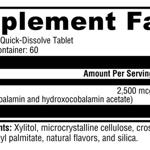 Adeno+Hydroxo B12 Natural Fruit Punch Flavor 60 Tablets