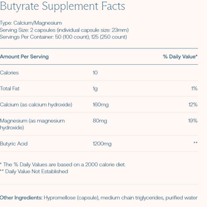 Calcium / Magnesium Butyrate 250 Capsules