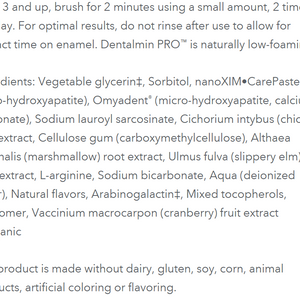 Dentalmin Pro Supplement Facts