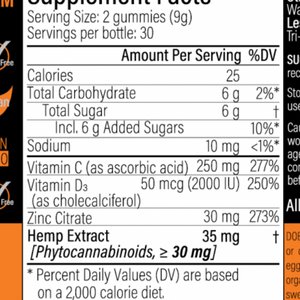 HEMP OneThirteen Immune Sour Gummies Orange Cream 60 Gummies