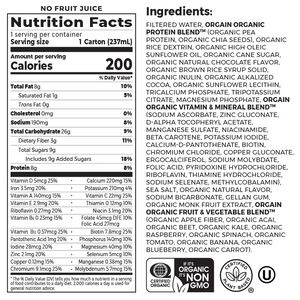 Kids Protein Organic Nutrition Shake Chocolate Single Serving Pack