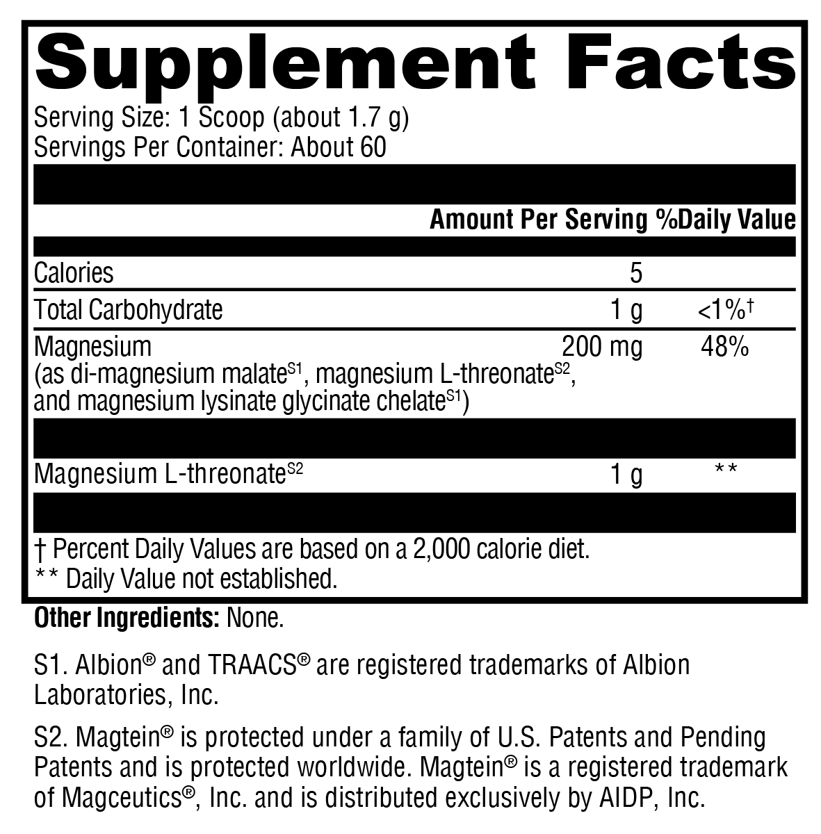 OptiMag Neuro Unflavored 60 Servings