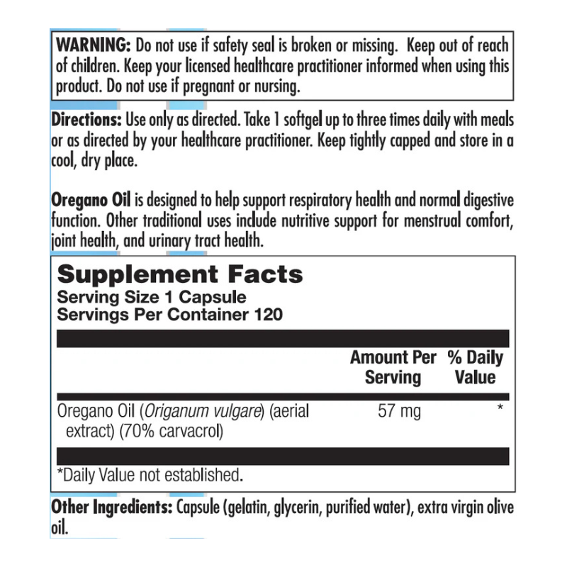 Oregano Oil 120 Softgel