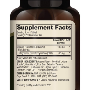 Organic Pine Bark Extract 60 Tablets