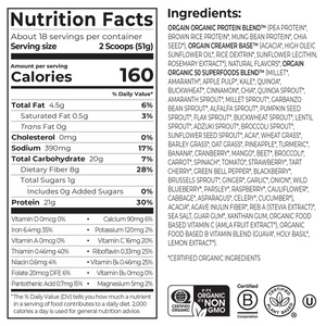 Organic Protein + Superfoods Protein Powder Plant Based Vanilla Bean 18 Servings