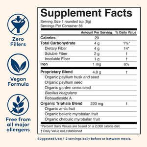 Psyllium Pre & Probiotic Fiber 56 Servings