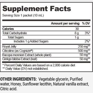 Royal Jelly Brain Health Supplement Facts