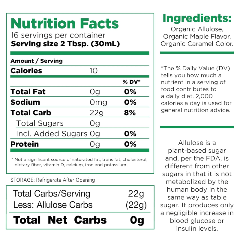 RxSugar Organic Maple Syrup 16 fl oz