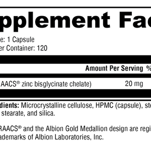 Zinc Glycinate 120 Capsules
