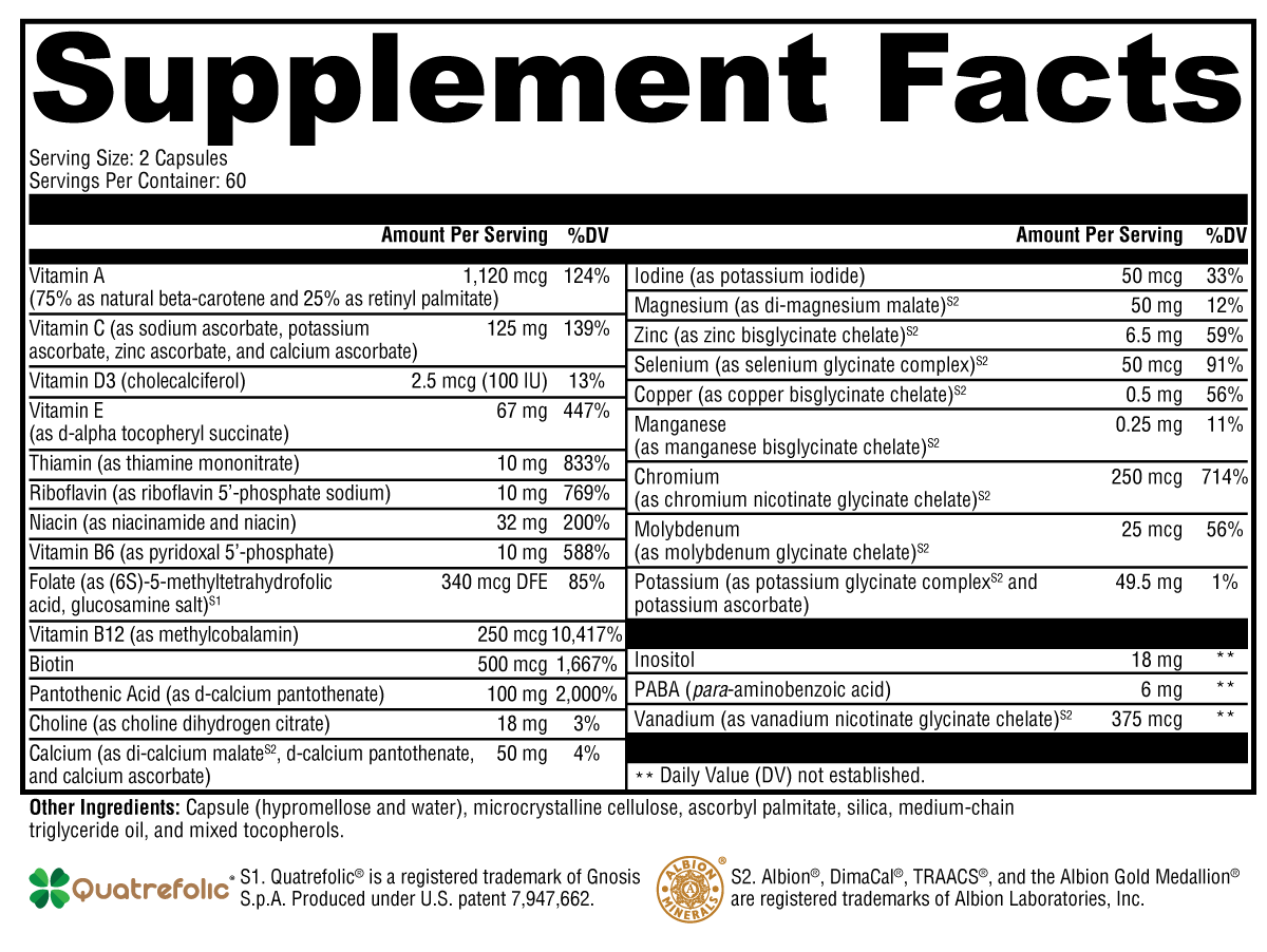 ActivNutrients without Iron 120 Capsules