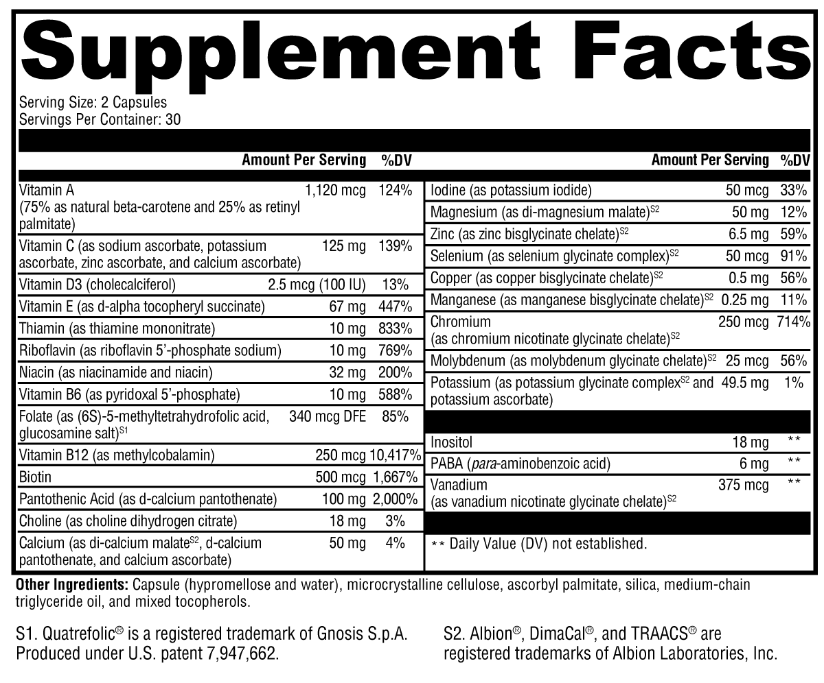 ActivNutrients without Iron 60 Capsules