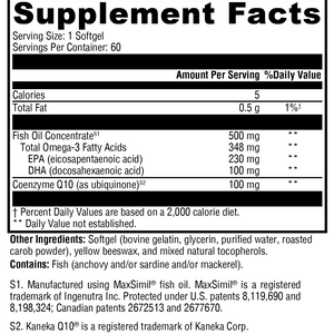 CoQmax Omega 100 mg 60 Softgels