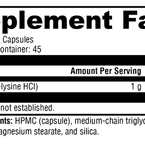 L-Lysine 90 Capsules