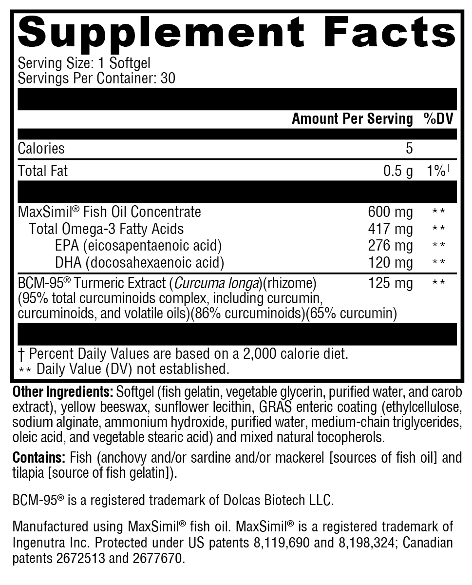 Omega MonoPure Curcumin EC 30 Softgels