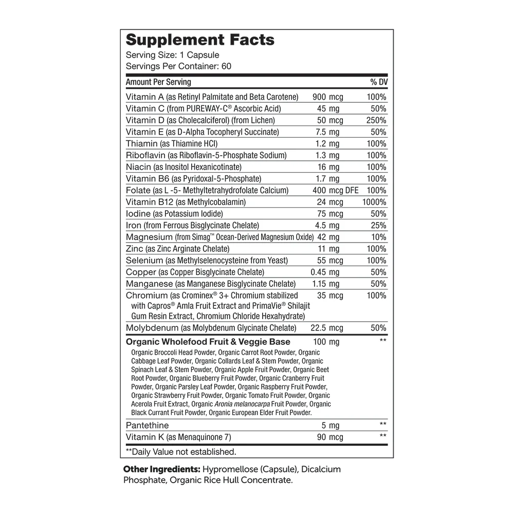 Multivitamin One Daily 60 Capsules