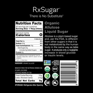 RxSugar Organic Allulose Liquid Sugar 16 fl oz