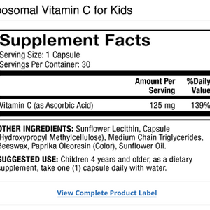 Liposomal Vitamin C for Kids 30 Capsules